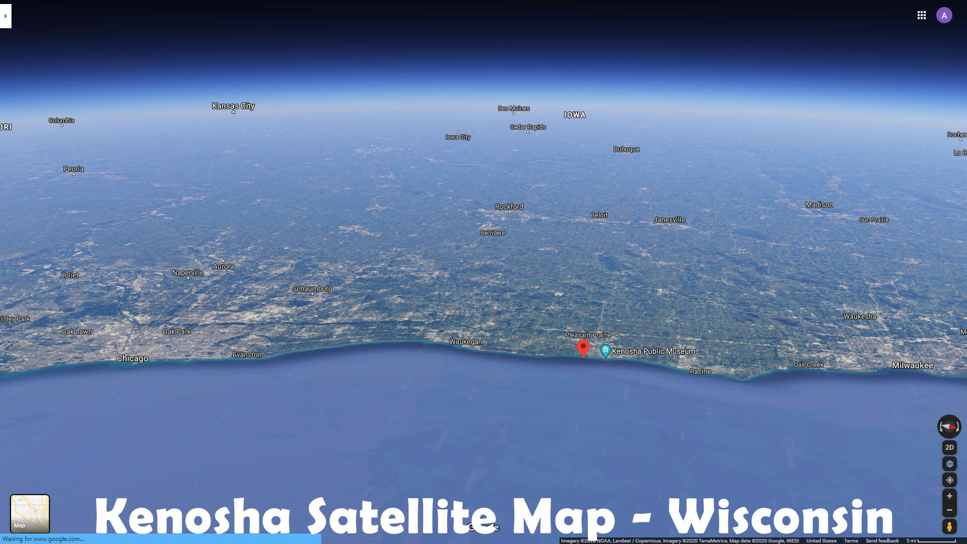 Kenosha Satellite Map   Wisconsin